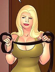 Jonas won’t miss this opportunity to do whatever he wants with his sexy aunt, Aunt, Cousins and co., Tying up aunt in bed