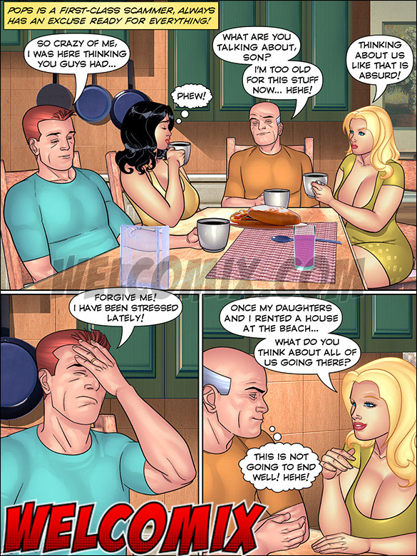 Two butts to look at, and my son is worried about sunburn, Pops, The Pervert Father-in-law, White bikini is a problem