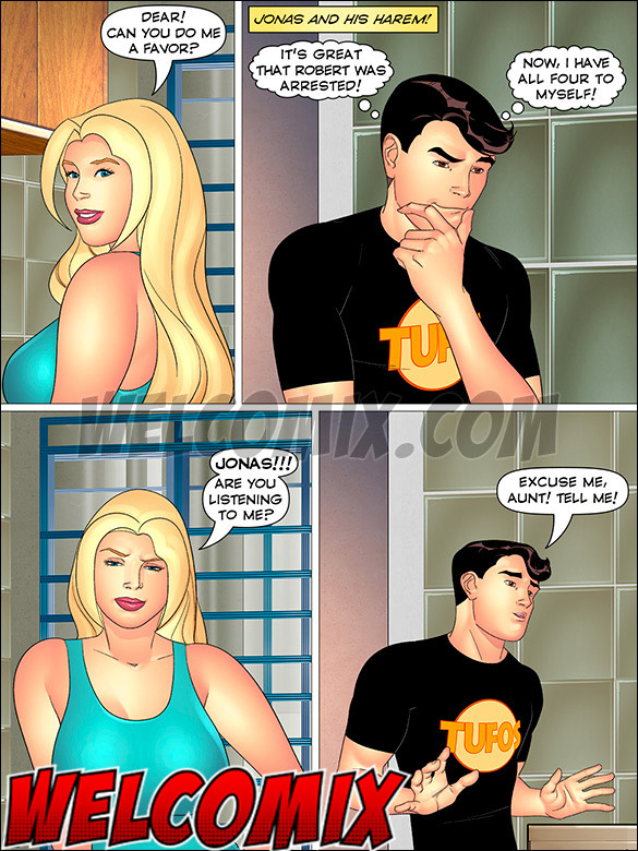 Once again, he is the only man in the house, which makes him quite excited, Aunt, Cousins and co., The Gossip Neighbor